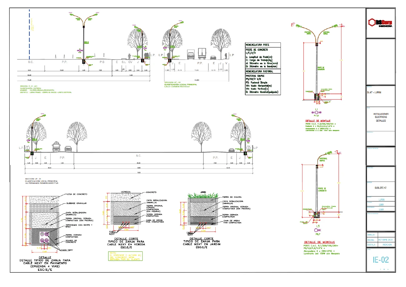 Diseño Eléctrico de Alumbrado Público Inversiones Willam ESAG EIRL - 2024