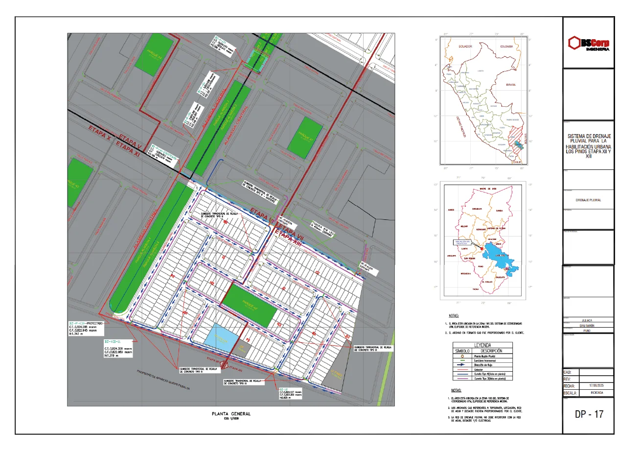 Sistema de Drenaje Pluvial para la Habilitación Urbana Los Pinos, Etapa XII y XIII